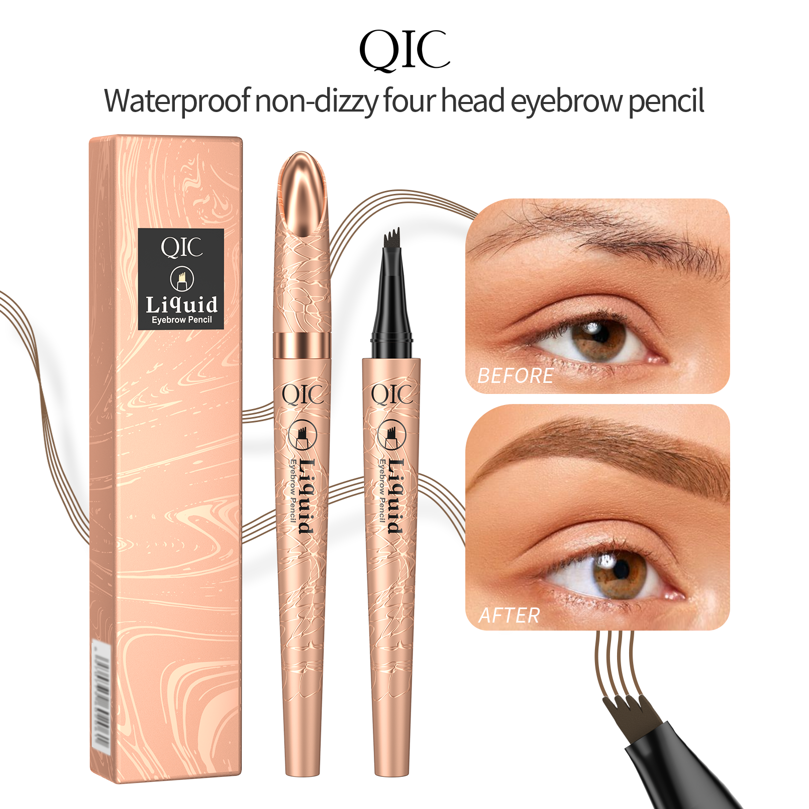 4-Prong Microblading Liquid Brow Pen ✨ 24H Waterproof🔥 Smudge-Proof & Fade-Resistant! 💯 Ultra-Fine Hair-Like Strokes 🌟 Natural Flawless Brows Routine! ➕ #MicrobladingPen | #WaterproofBrows | #BrowHack