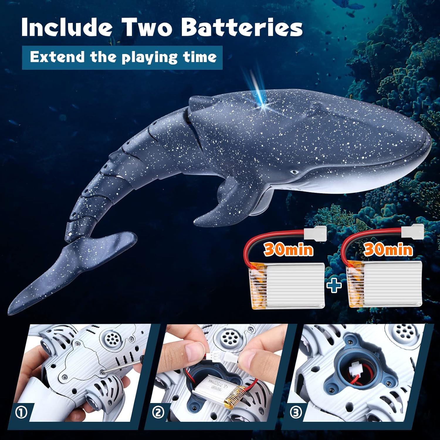 Upgraded RC Whale Shark Pool Toy ✨ 2x Battery Life & Crash-Proof Design 💦 Waterproof Remote Control Boat for Kids 6-12 🌟 Summer Splash Fun! 🔥 #PoolToys #TikTokMadeMeBuyIt