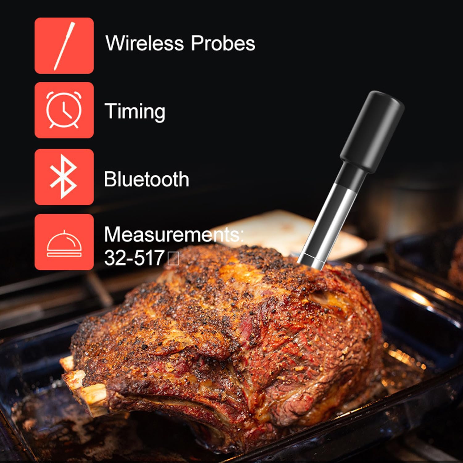 🔥Smart Meat Pro Thermometer💥 Instant-Read Magic⚡ 10-in-1 App Control✨ BBQ/Air Fryer/Oven Master | TikTok's #1 Kitchen Hack
