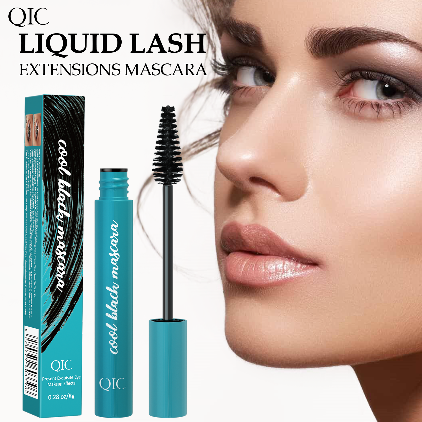 4D Volumizing Mascara ✨ Jet Black Waterproof 24H! 💦 Clump-Free Curl & Smudge-Proof Lengthening 🌟 Salon-Level #LashHack! #WaterproofMascara #VolumeMascara