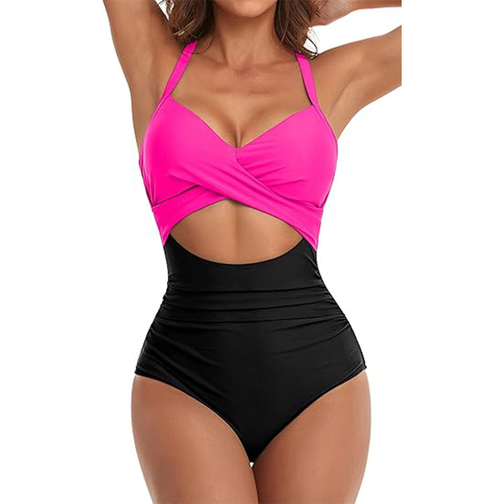 🔥Bombshell Beach Alert! Tummy Control Swimsuit w/ Sexy Cutouts✨ High Waisted One Piece💦 Wrap Tie Back | TikTok’s Obsession