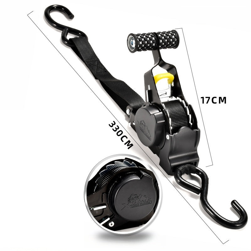 🔥 2pcs Retractable Ratchet Straps Auto-Lock | 2秒收缩⚡【Motorcycle & Luggage Pro】Heavy-Duty Elastic Belts for Bikes/Camping Gear/Cargo - 300LB Capacity (No-Tangle Design)