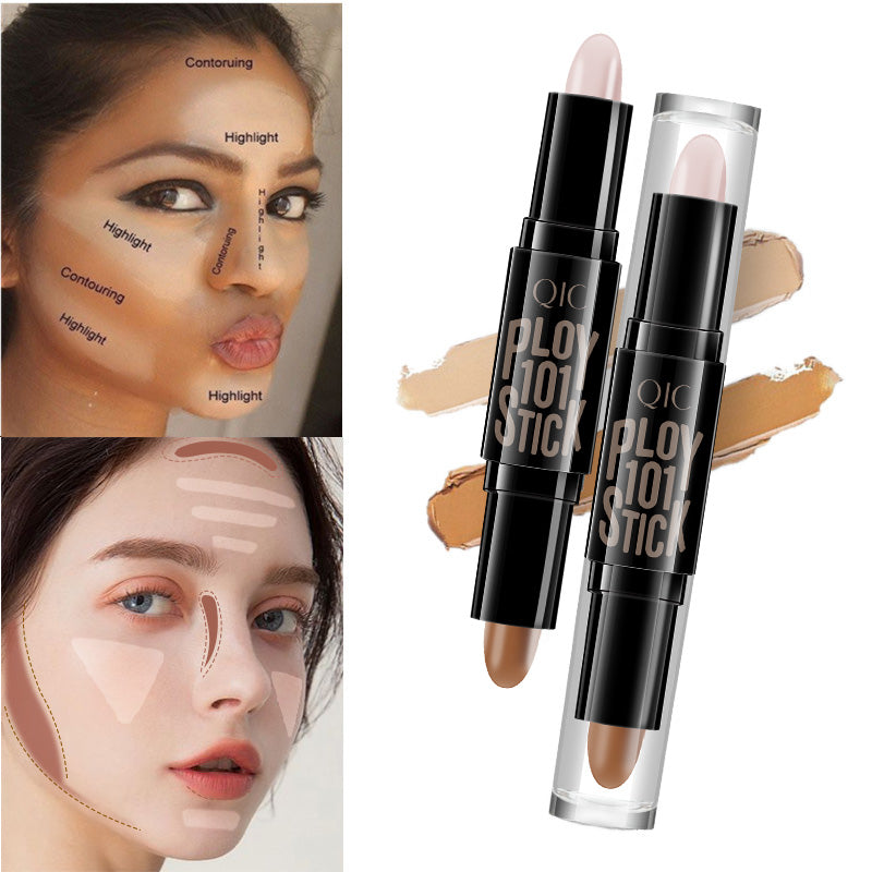 Dual-Ended Highlighter & Concealer Stick ✨ 24H Cover Acne Scars & Dark Circles 💎 Contour & Brighten in 1 Swipe 🔥 Lazy Girl Sculpting Hack 🌟 #ContourHack #AcneCoverage #NoFilterNeeded