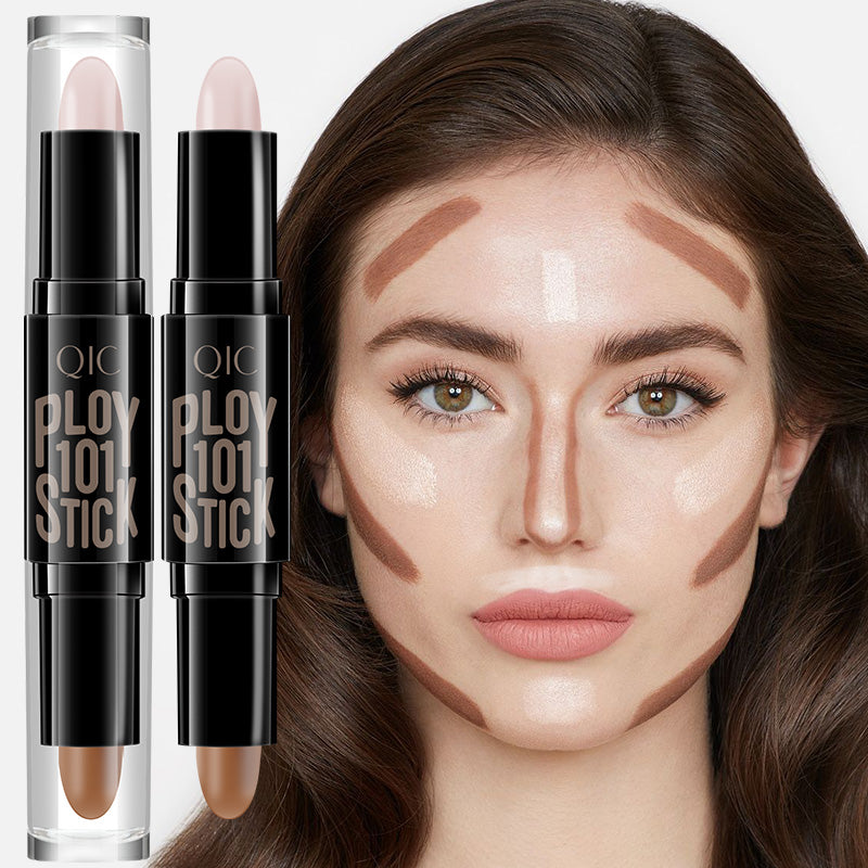 Dual-Ended Highlighter & Concealer Stick ✨ 24H Cover Acne Scars & Dark Circles 💎 Contour & Brighten in 1 Swipe 🔥 Lazy Girl Sculpting Hack 🌟 #ContourHack #AcneCoverage #NoFilterNeeded
