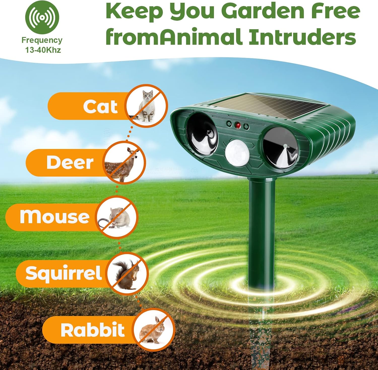 🔥Solar Animal Terminator⚡ 360° Motion-Activated Defense✨ 12-in-1 Pest Force🌿 Waterproof & Night Vision🌙 TikTok's #1 Garden Guard