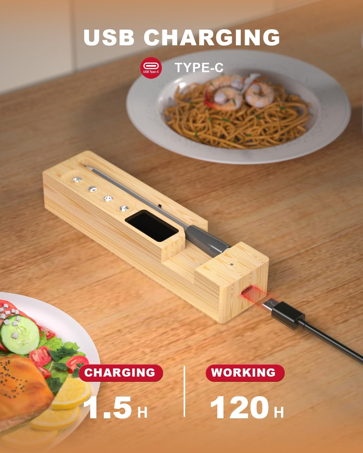 🔥Ultimate Grill Commander💥 730ft Smart Range⚡ IP68 Waterproof✨ 10-in-1 App Control🌪️ Bamboo Charging Dock | TikTok's #1 BBQ Hero