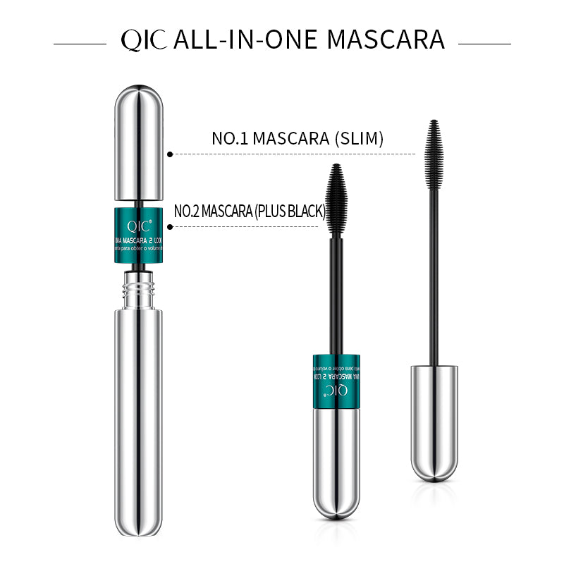 Qinicolor 2-in-1 Volumizing & Curling Mascara Primer - Smudge-Proof, Long-Lashing Formula