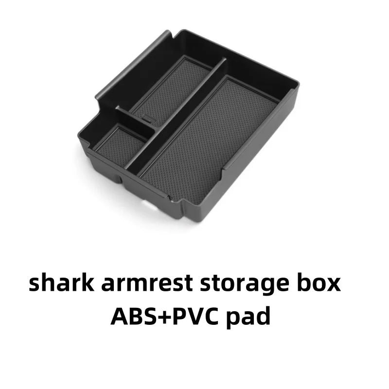for BYD Shark 2025 2024 Armrest Storage Box/Car Cup Holder/Wireless Charging Anti Dirt Pad Accessories Organizer Black