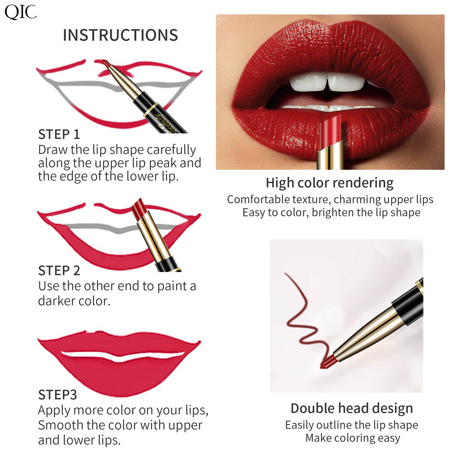 2-in-1 Dual-Ended Lipstick & Liner ✨ Matte Waterproof & Transfer-Proof! 💋 24H Non-Smudge Lip Combo 🌟 Kiss-Proof #LipHack #MatteLip #AllDayWear