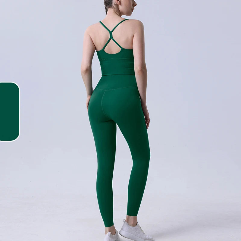 2 Piece Yoga Clothes Women's Tracksuit Athletic Wear Pilates Fitness Suit Gym Workout Push Up Clothes Sports Bra Leggings Suit