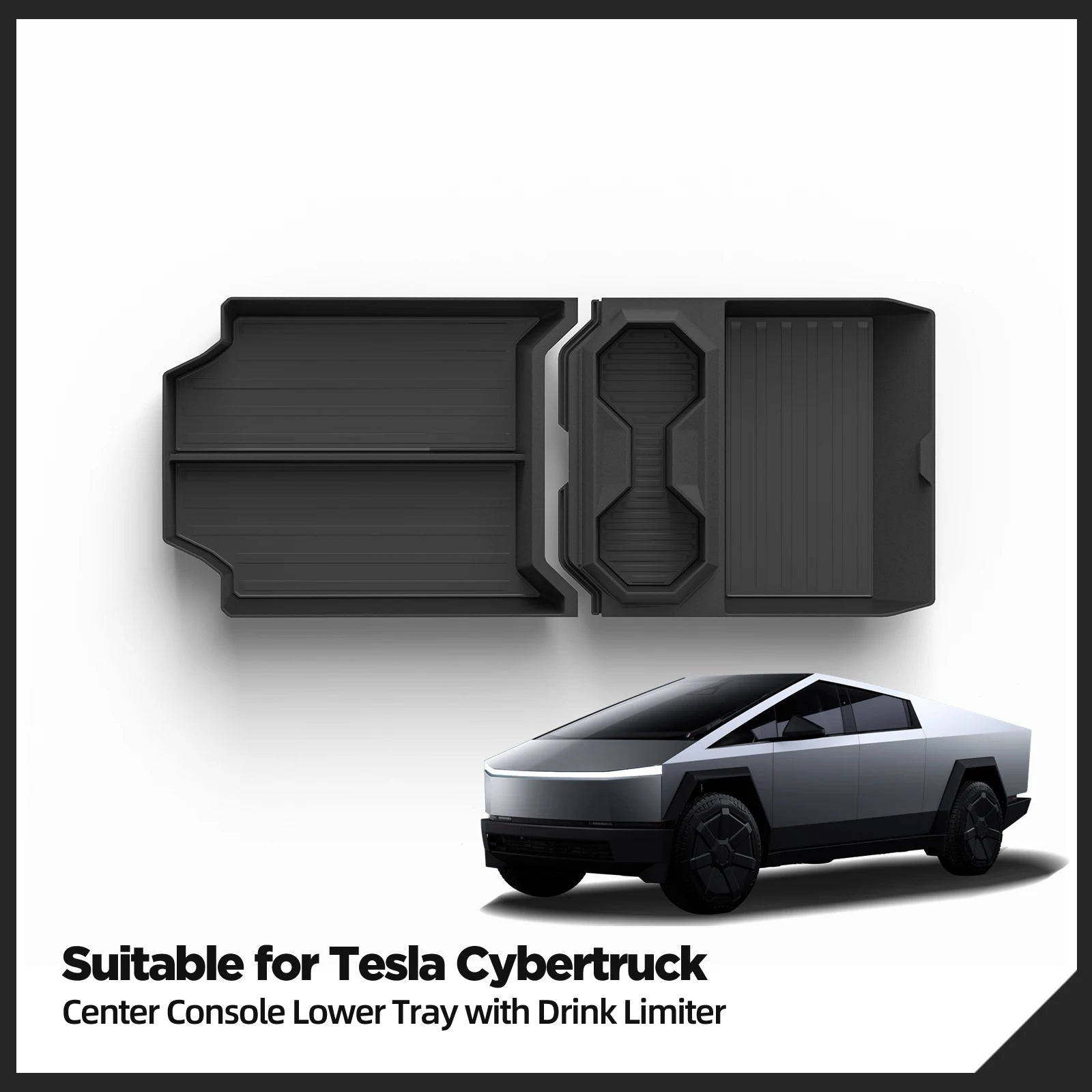 for Tesla Cybertruck 2024 2025 Center Console Lower Storage Box Car Accessories Drinks Holder Tray Organizer Tidying