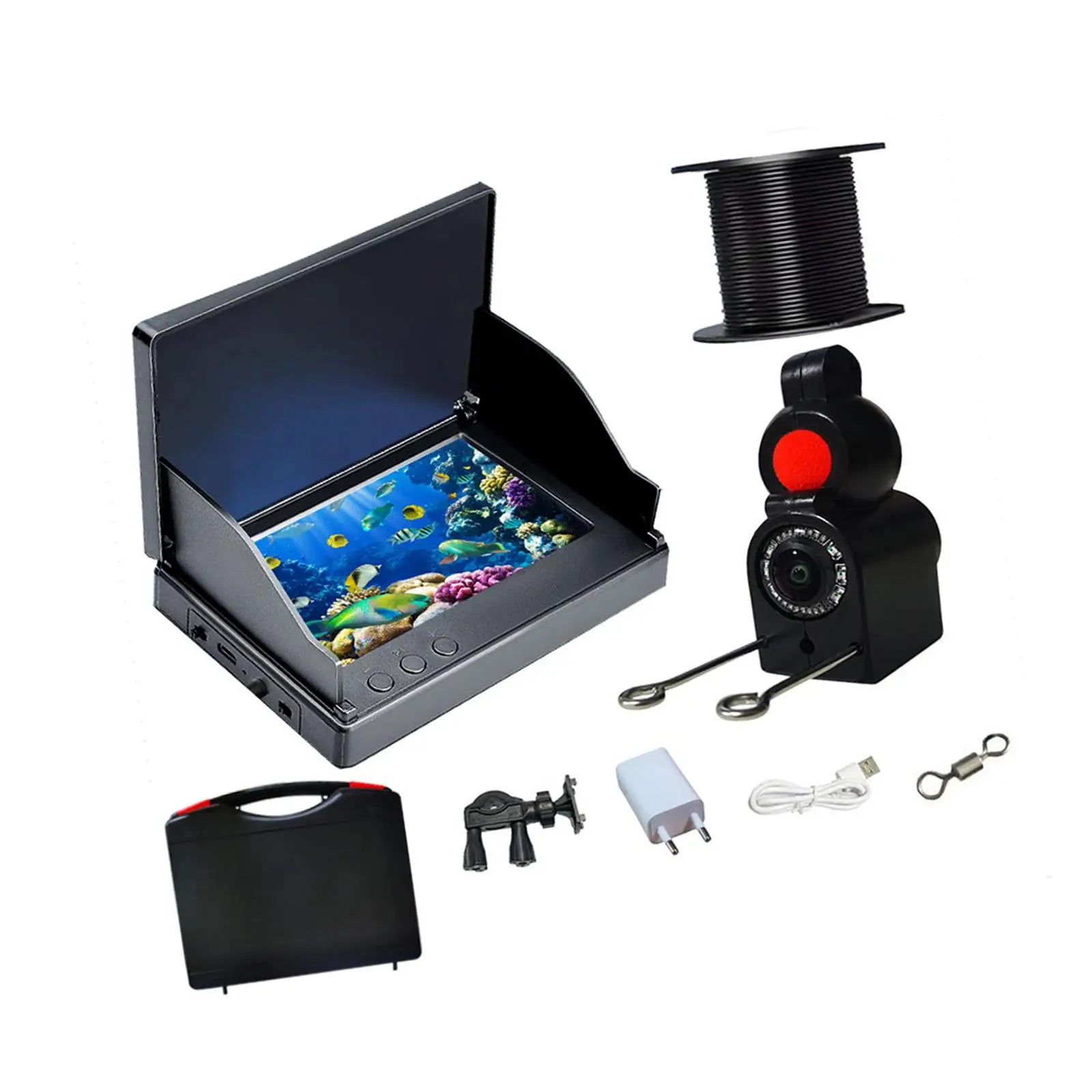 Fishfinders Fishing Tools Depth Finders Stable IP68 Waterproof Color Monitor for Open Water Water Sports Sea Ice Lake