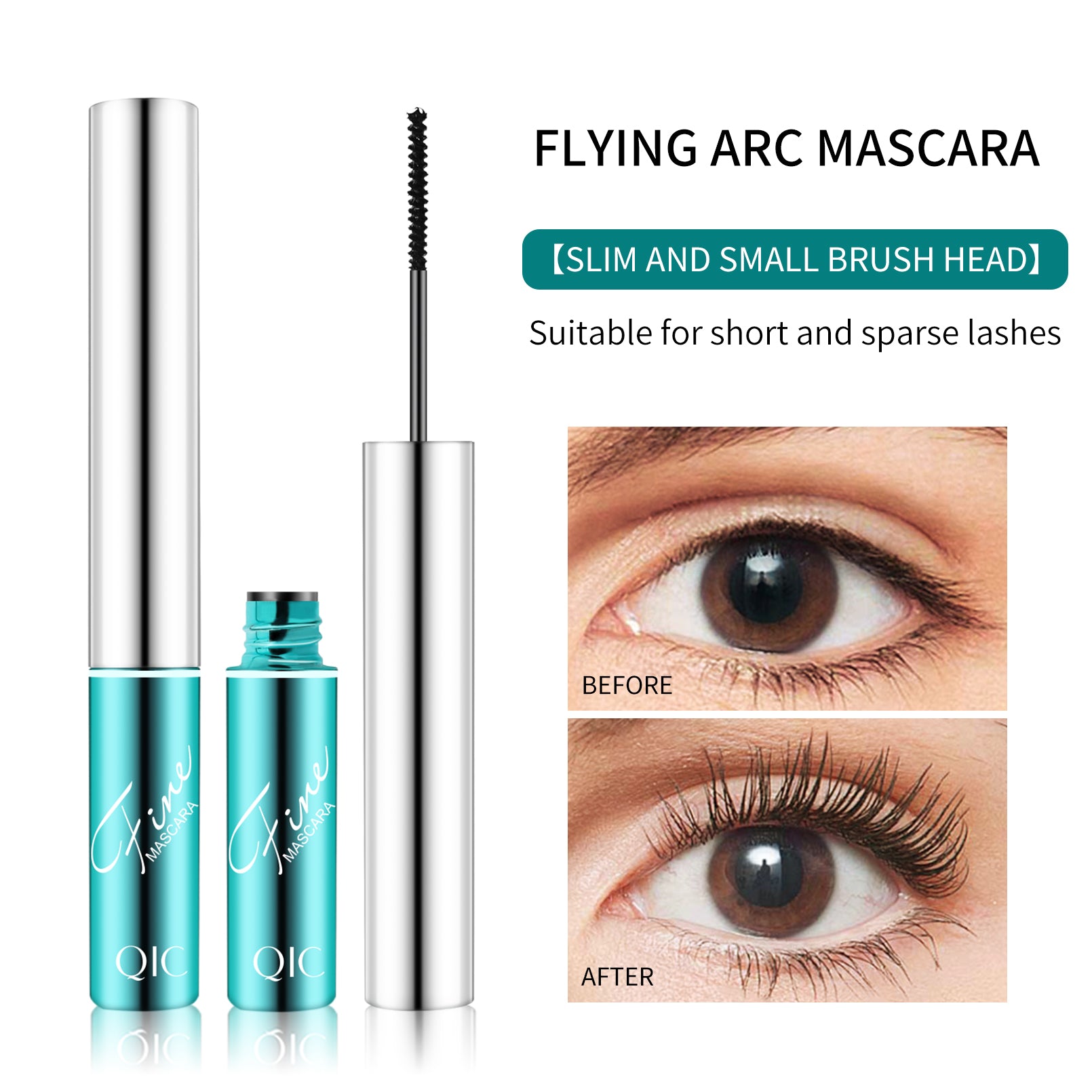 4D Slim Curling Mascara ✨ Micro-Silicone Brush for Clump-Free Lift! 💦 24H Waterproof & No Smudge 🌟 Perfect for Sensitive Eyes! #MicroBrushesMascara #NoClumpMascara #4DLashes