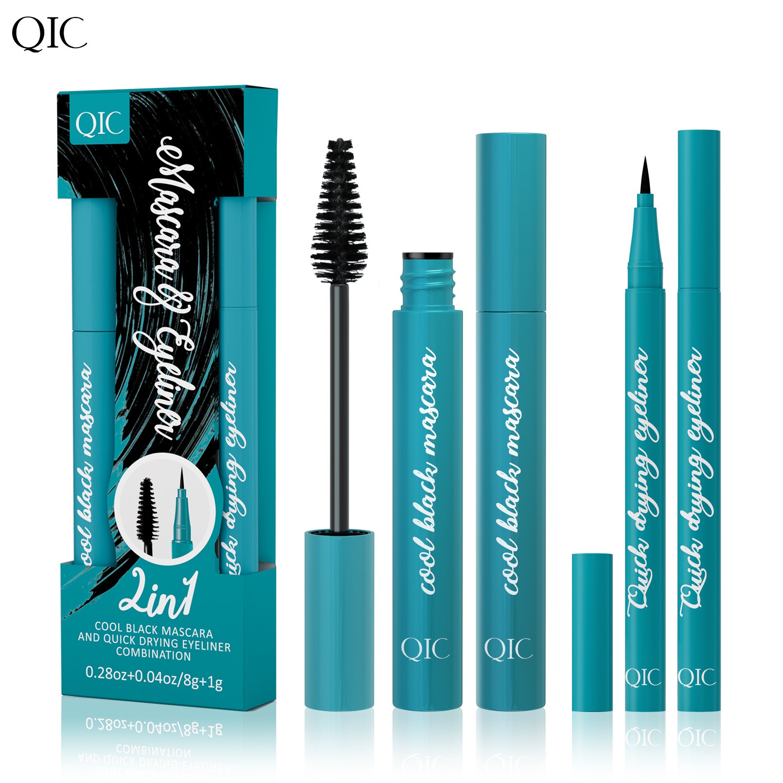 Jet Black Lash & Liner Duo ✨ 24H Waterproof & Sweatproof! 💦 Smudge-Proof Volume + Quick-Dry Winged Liner 🌟 Clump-Free #LashHack #NoPandaEyes #WaterproofMakeup