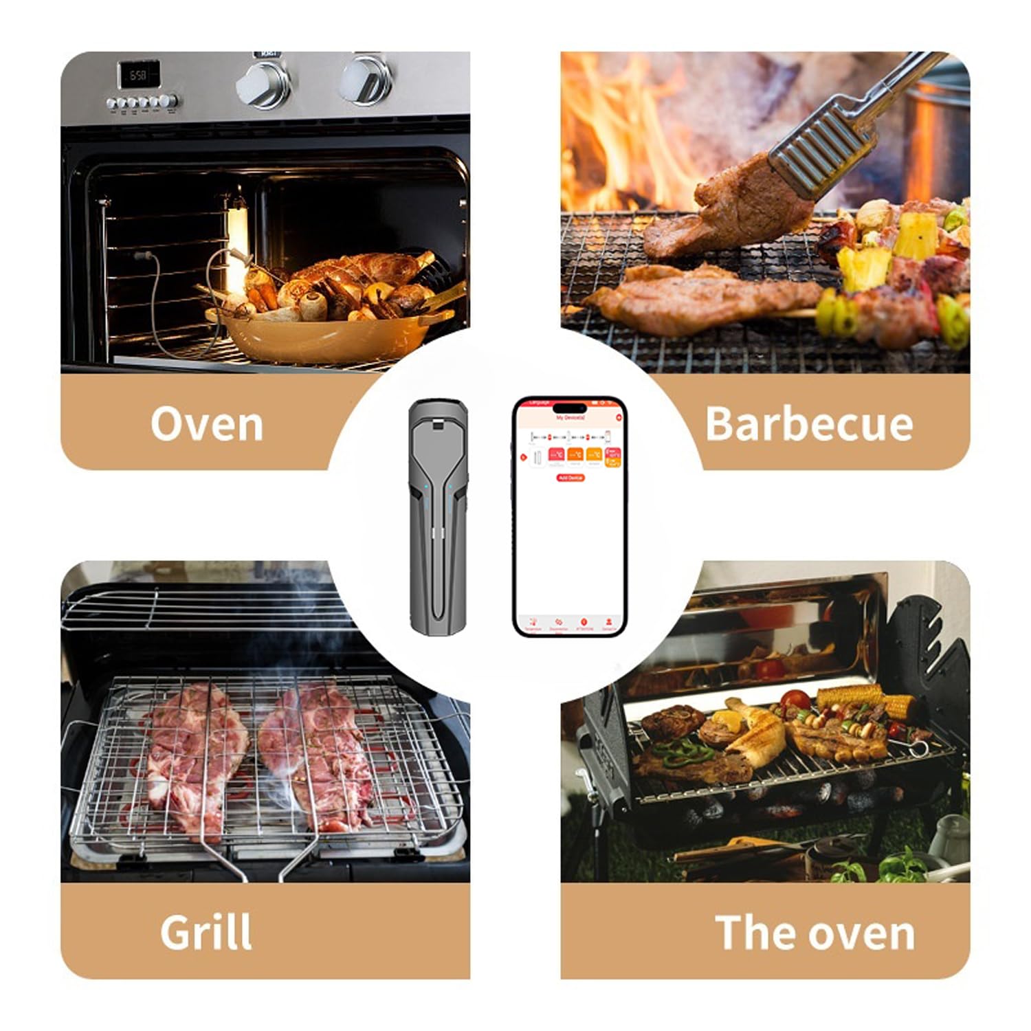 🔥Smart Meat Pro Thermometer💥 Instant-Read Magic⚡ 10-in-1 App Control✨ BBQ/Air Fryer/Oven Master | TikTok's #1 Kitchen Hack