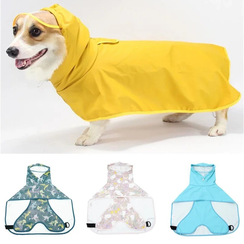 🔥 Dog Raincoat Pro! Waterproof Adjustable Jacket⚡Clear Hood Double Layer🌧️Reflective Pocket + Rim【For L/M/S Dogs】