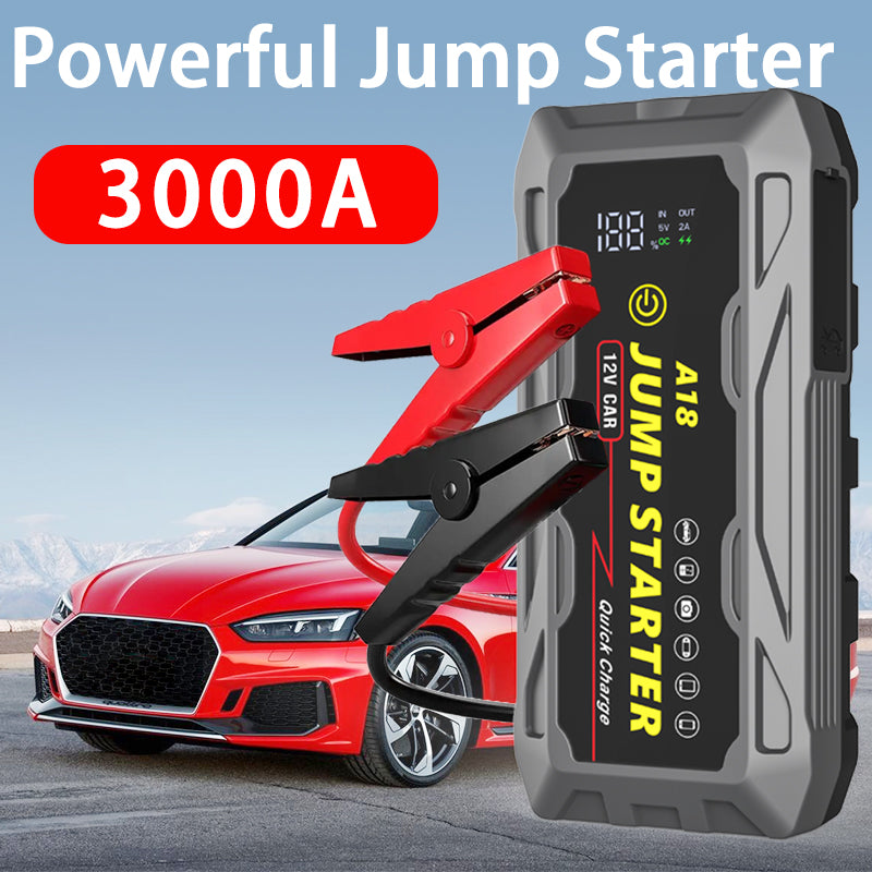 🚗⚡ 3000A Jump Starter with PD66W Fast Charge | 59200mWh MegaPower⚡Dead Battery Rescue in 3秒🔥【Roadside Hero】Portable for 10L Gas/7L Diesel - Trucks/SUVs/RVs Lifesaver (Pocket-Sized 7.6