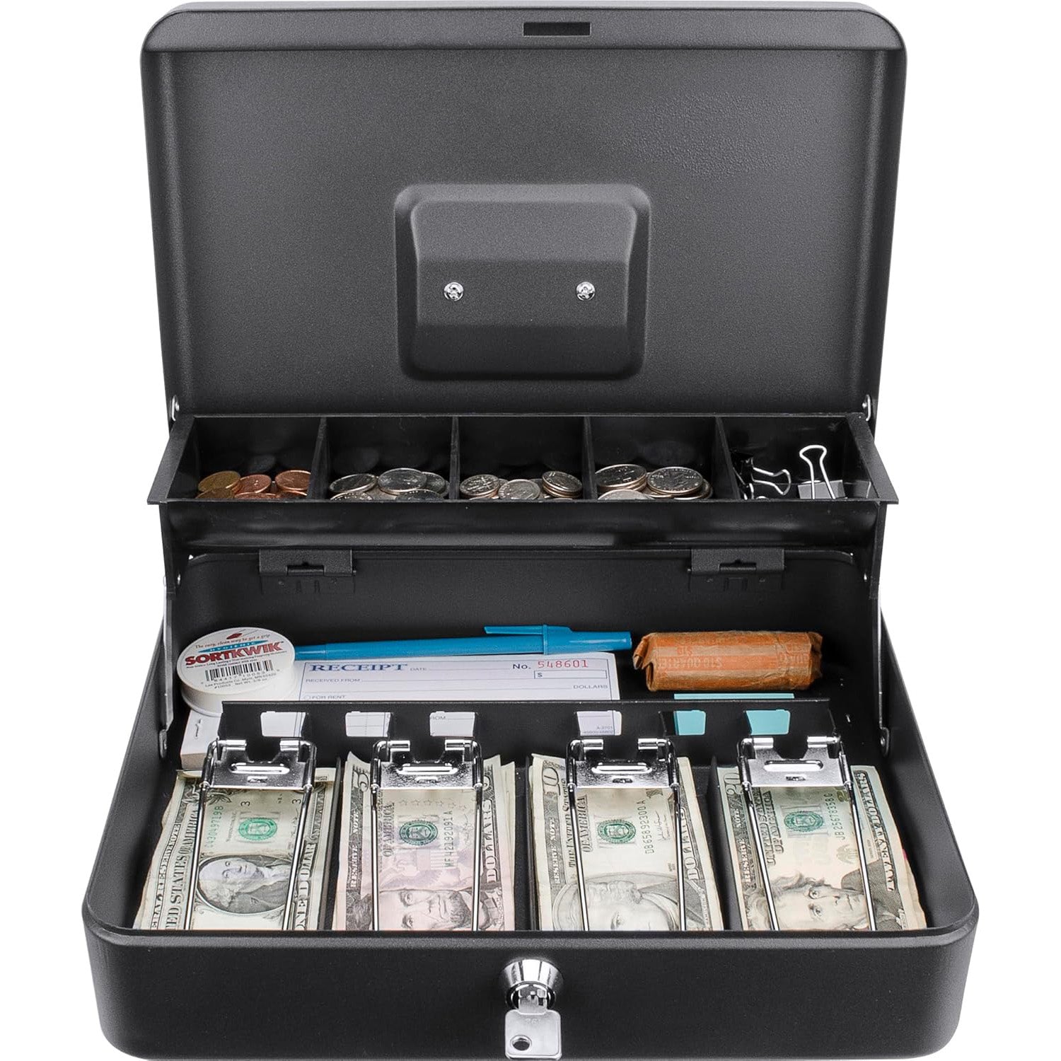 🔒🔥 Heavy-Duty Metal Cash Lock Box with Anti-Theft Design | 12