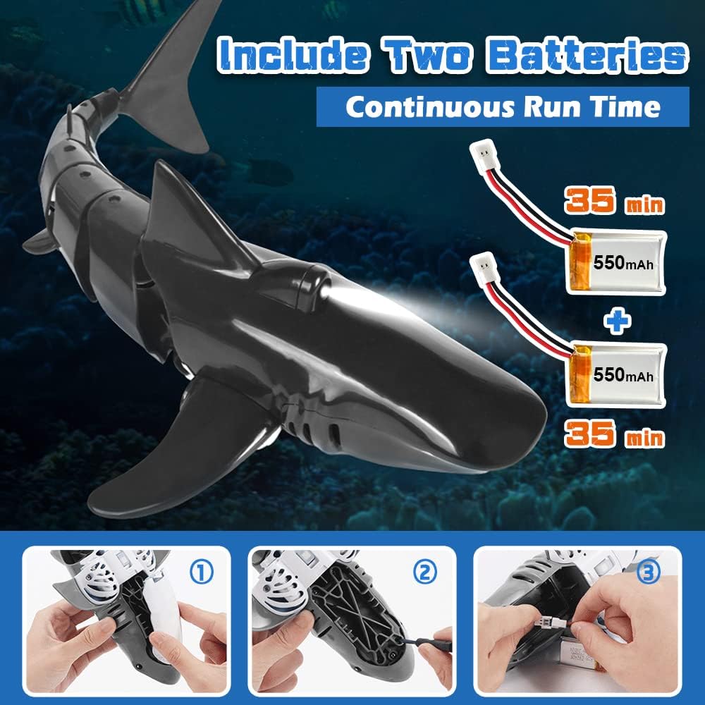 RC Shark Toy with Realistic Swim ✨ 2.4G Waterproof Pool Drone 💦 1:18 Scale + 2x Battery Life 🌟 Crash-Proof Fun for Kids 6+ 🔥 #PoolToys #TikTokMadeMeBuyIt