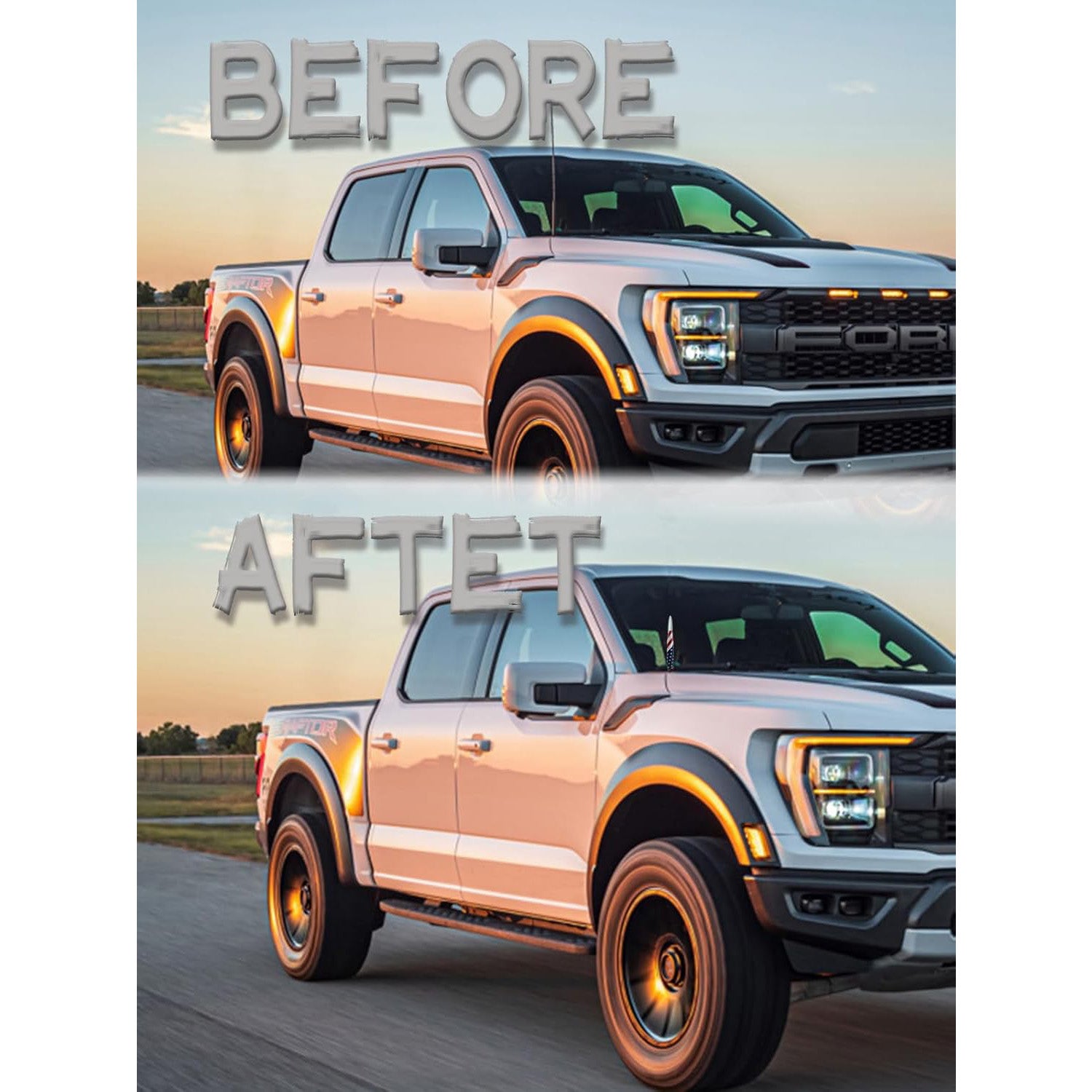 🚨 Bullet Antenna for Dodge Ram & Ford F-Series | Anti-Theft Lock⚡【Truck Pro】🇺🇸Flag Design Radio Antenna F150/F250/F350/Raptor/Bronco (1990-Current) - 360° Signal Booster