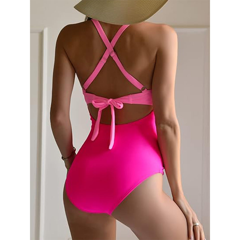 🔥Bombshell Beach Alert! Tummy Control Swimsuit w/ Sexy Cutouts✨ High Waisted One Piece💦 Wrap Tie Back | TikTok’s Obsession