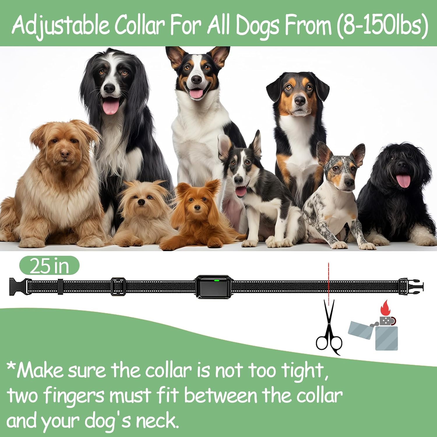 🔥Dog Trainer's Secret Weapon! 3 Modes Electric Collar⚡1600FT Remote Control | Waterproof & Rechargeable for All Dogs 8-120lbs🖤Sleek Black【TikTok's Top Training Gear】