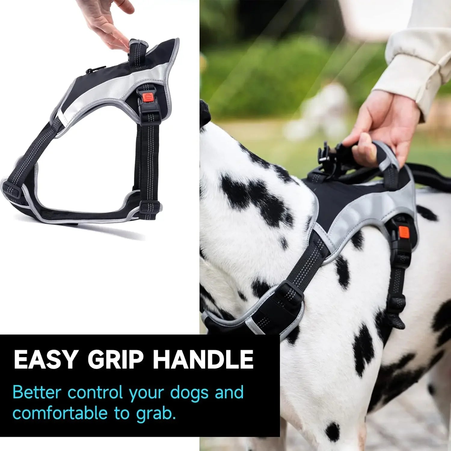 No Pull Dog Harness Heavy Duty No Choke Pet Vest Highly Reflective Surface Adjustable Harness for Medium To Large Dogs