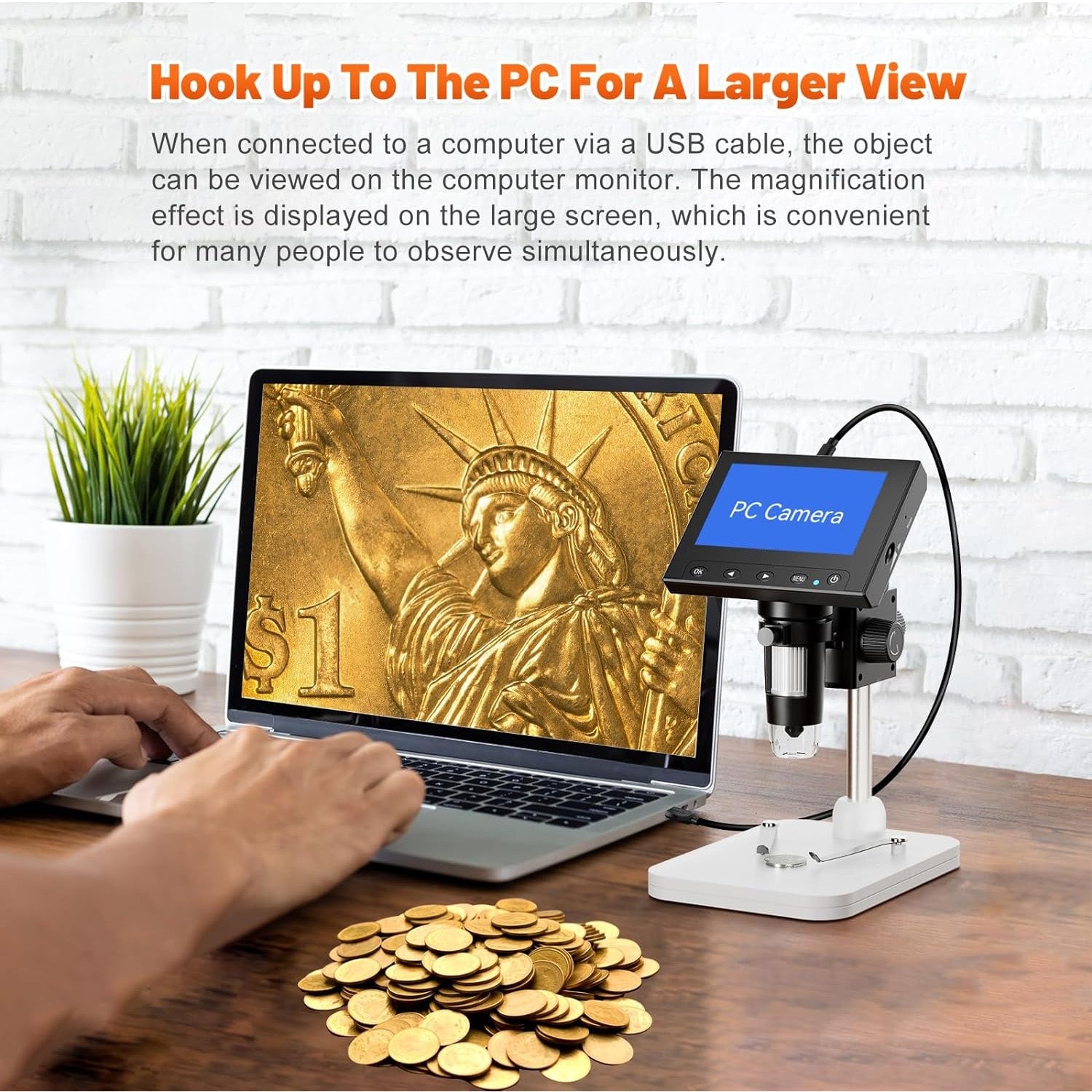 🔍 1000X Digital Coin Microscope with 4.3