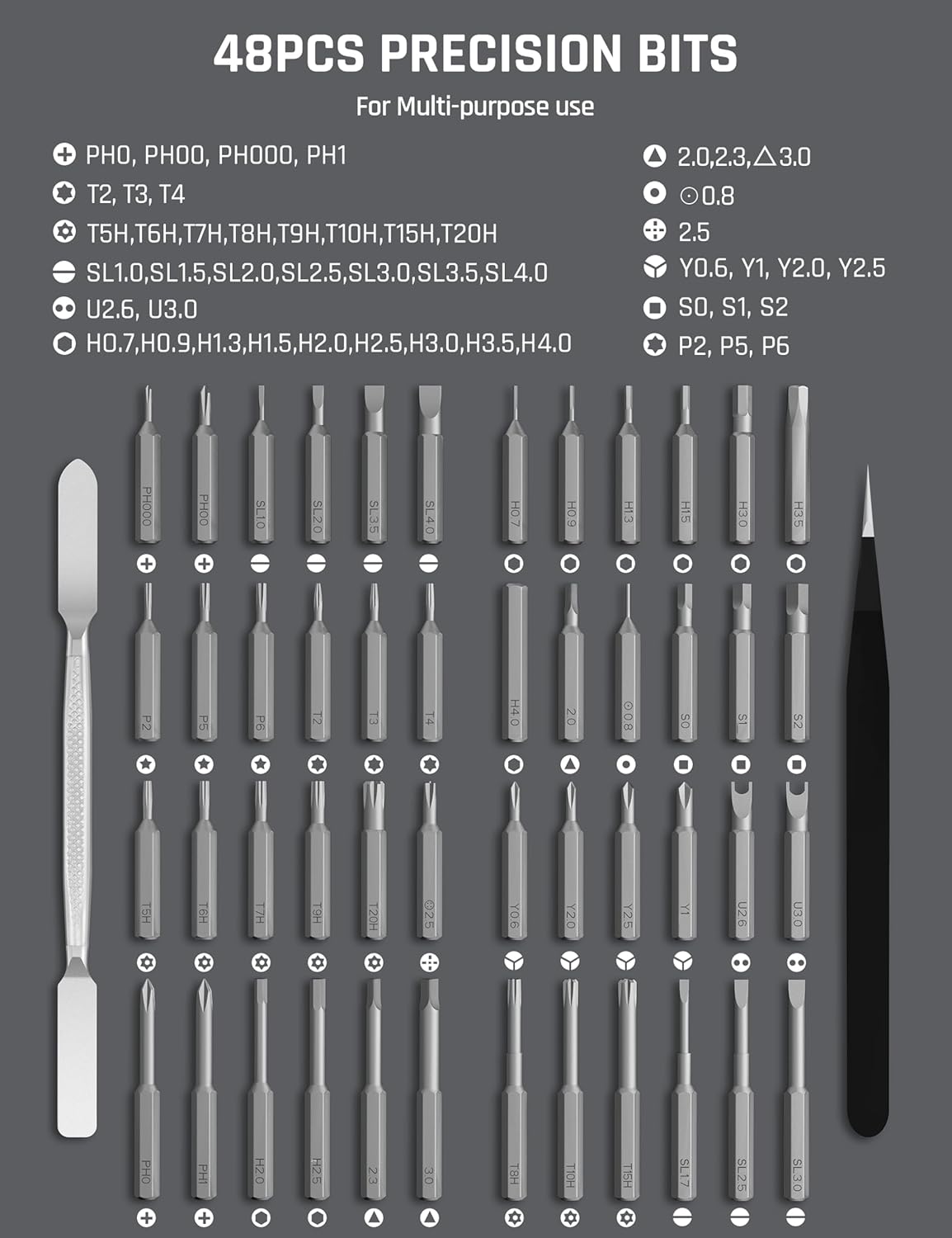 🔥 52-in-1 Mini Electric Screwdriver Kit | 48 Magnetic Bits⚡3s Quick-Change🌟【Tech Repair Pro】Cordless Precision Tool for Phone, Laptop, Watch & Camera Fixing