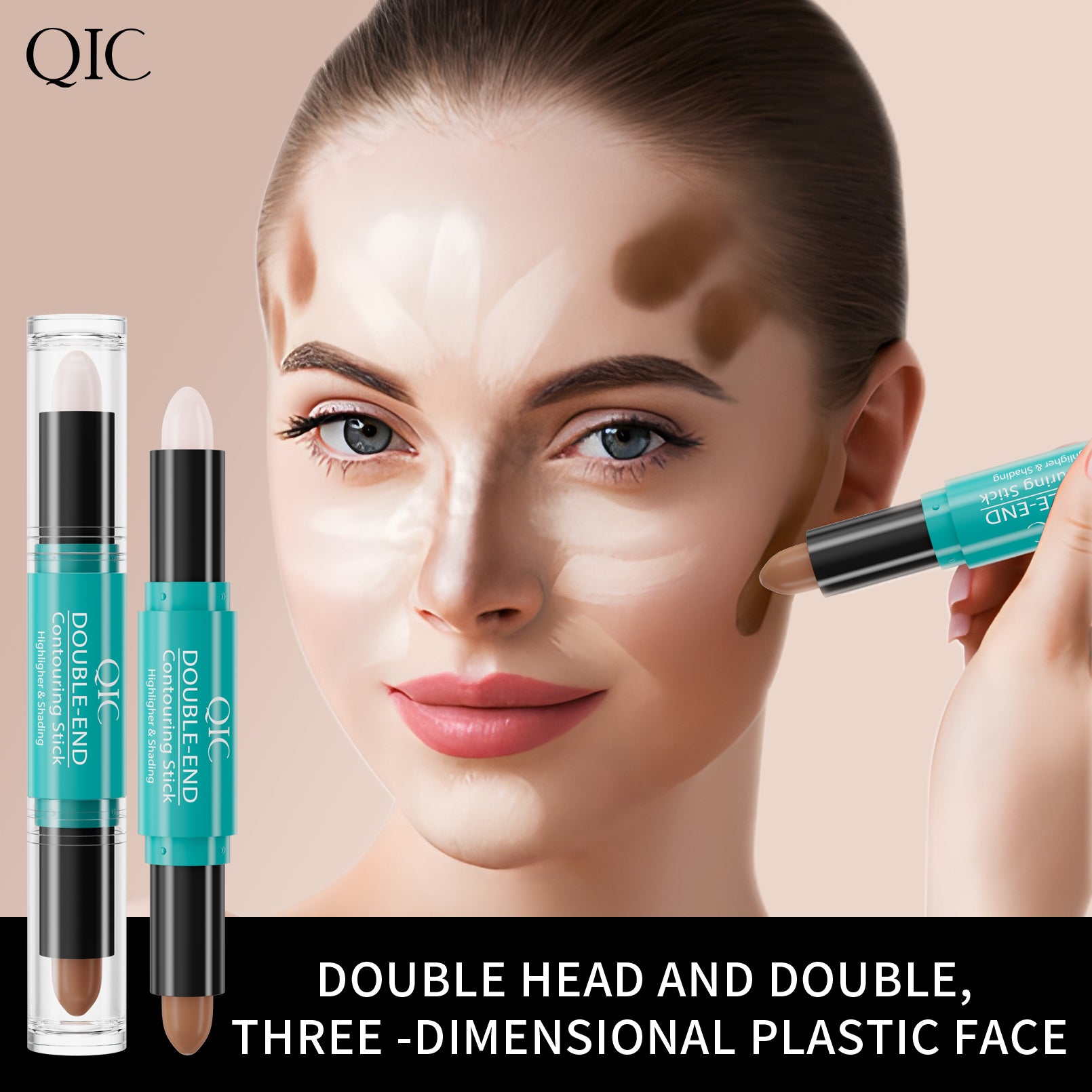 KARDASHIAN CONTOUR HACK IN A STICK 💎 | DUAL-ENDED MAGIC WAND: CHISEL JAWLINE 🔪 + ERASE PORES LIKE FACETUNE ✨ | 5-SEC V-FACE GLOW UP 🔥 #NoFilterNeeded