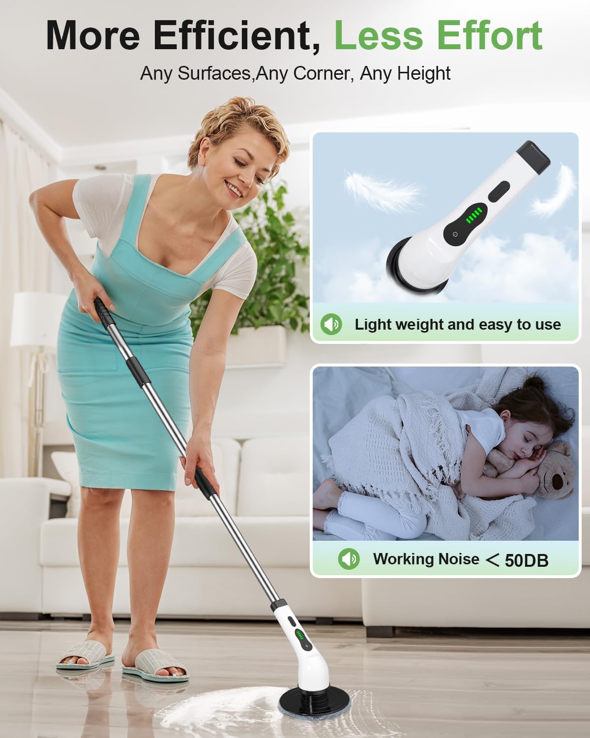 🔥 Electric Spin Scrubber Cordless Pro | 9 Heads⚡2H Runtime🌟【Deep Clean Kit】Dual-Speed IPX7 Waterproof - Bath/Tile/Car Grout Cleaner with 39