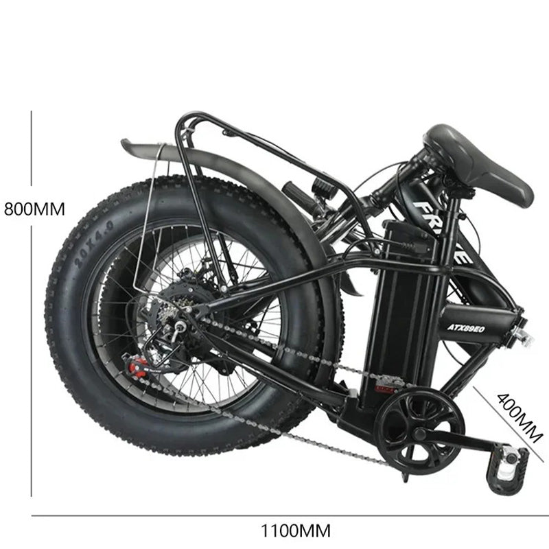 🚀 Folding Electric Bike 350W | 48V10AH Removable Battery⚡20