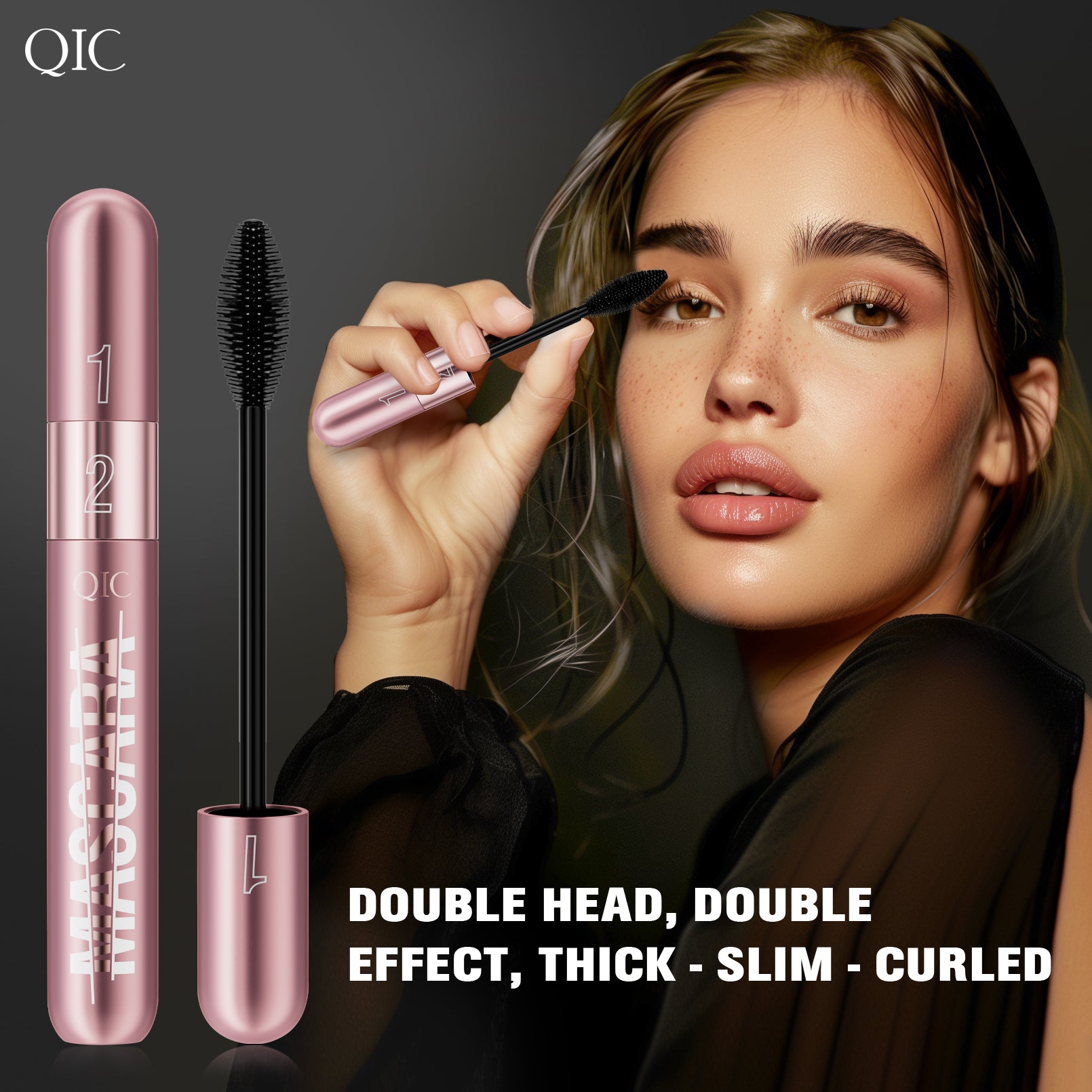 2-in-1 Lash Multiplying Mascara ✨ 24H Oil & Sweat Proof! 💦 Smudge-Proof Lengthening + Curl & Volume 🌟 Clump-Free #LashHack! #WaterproofMascara #VolumeMascara