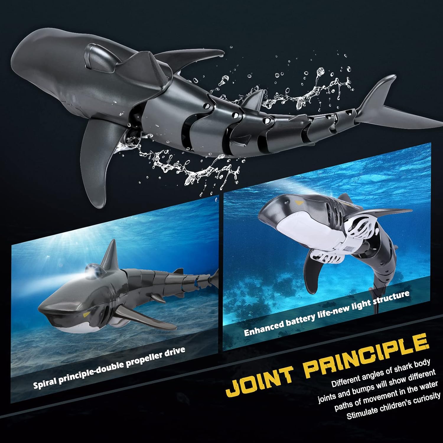 RC Shark Toy with Realistic Swim ✨ 2.4G Waterproof Pool Drone 💦 1:18 Scale + 2x Battery Life 🌟 Crash-Proof Fun for Kids 6+ 🔥 #PoolToys #TikTokMadeMeBuyIt