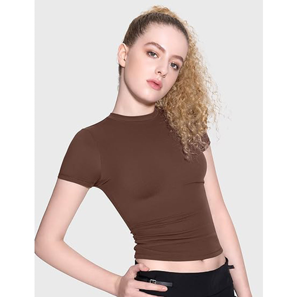 👚✨ Women's Double-Lined Slim Fit T-Shirt | Crew Neck Short Sleeve Top for Everyday Basics | Smoke Cloud Pro Collection ☁️ #WardrobeEssentials #OOTDInspo