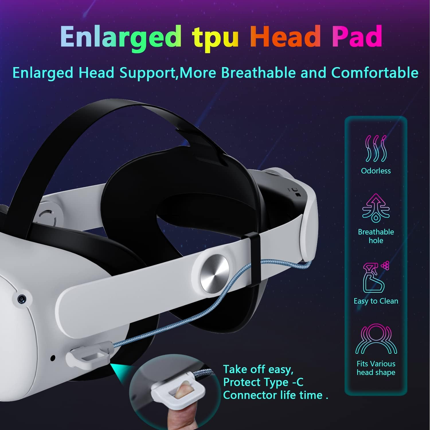 10000mAh Oculus Quest 2 Head Strap ✨ 8H Playtime & Fast Charging 💥 Elite Strap Replacement + Zero Pressure 🌟 Works w/ Meta Quest 2 🔥 #VRHacks #Quest2Upgrade