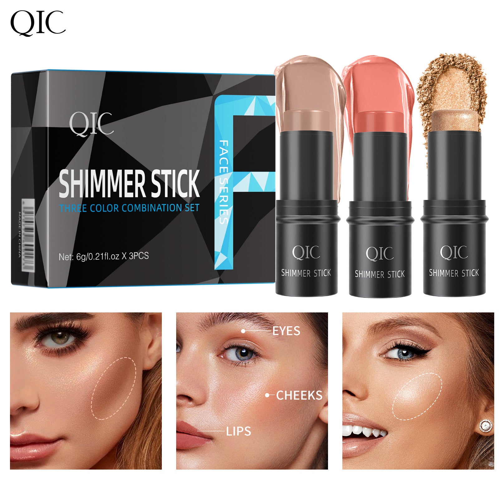 TRIPLE THREAT GLOW KIT 💎 | 3 MAGIC WANDS: CHISEL LIKE KIM K 👑, BLUSH LIKE A K-POP IDOL 🌸 + AEGYO-SAL HACK IN 3 SWIPES ✨ | FACETUNE-LEVEL CONTOUR ON THE GO 🔥 #TikTokMadeMeBuyIt