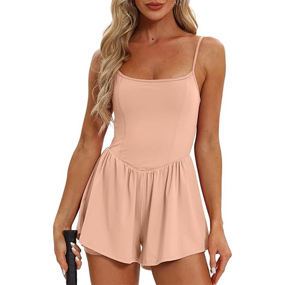 🌴Summer Breeze Essential! Double-Lined Short Romper✨ Adjustable Spaghetti Strap💃 No-Slip Sleeveless Jumpsuit | TikTok’s Hotlist