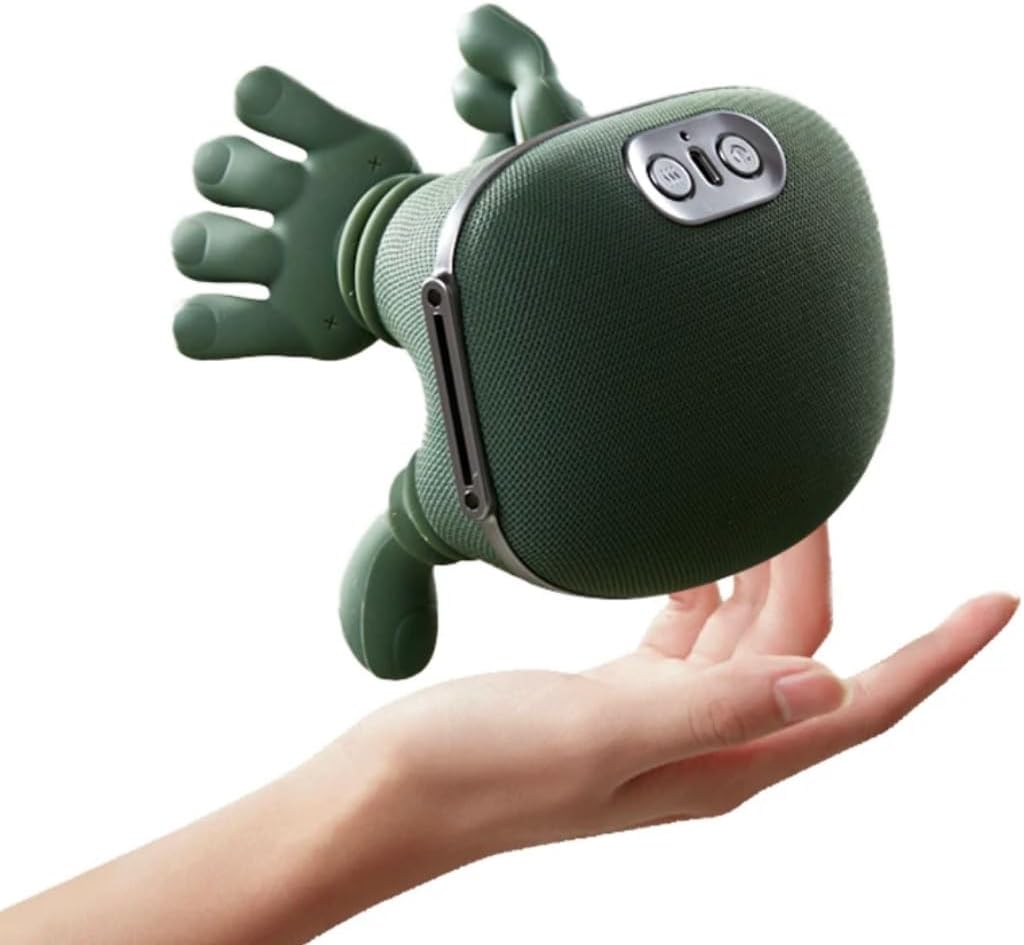 Bionic Heated Massager, Wireless Portable Shiatsu Neck and Back Massager, Electric Deep Tissue 4D Kneading Massage, Simulated Human Hand Design for Pain Relief and Muscle Relax (Green)