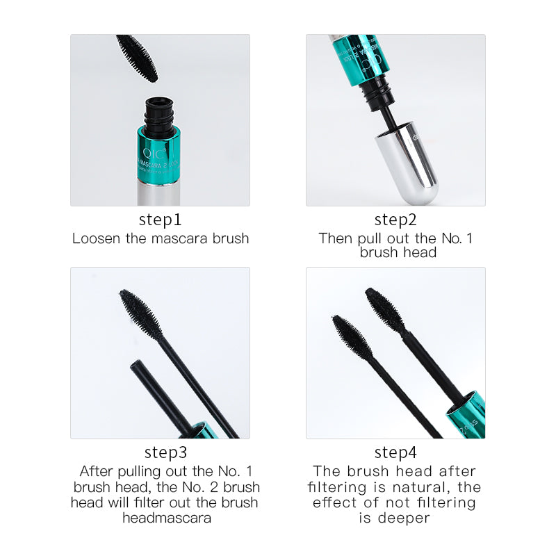 Qinicolor 2-in-1 Volumizing & Curling Mascara Primer - Smudge-Proof, Long-Lashing Formula