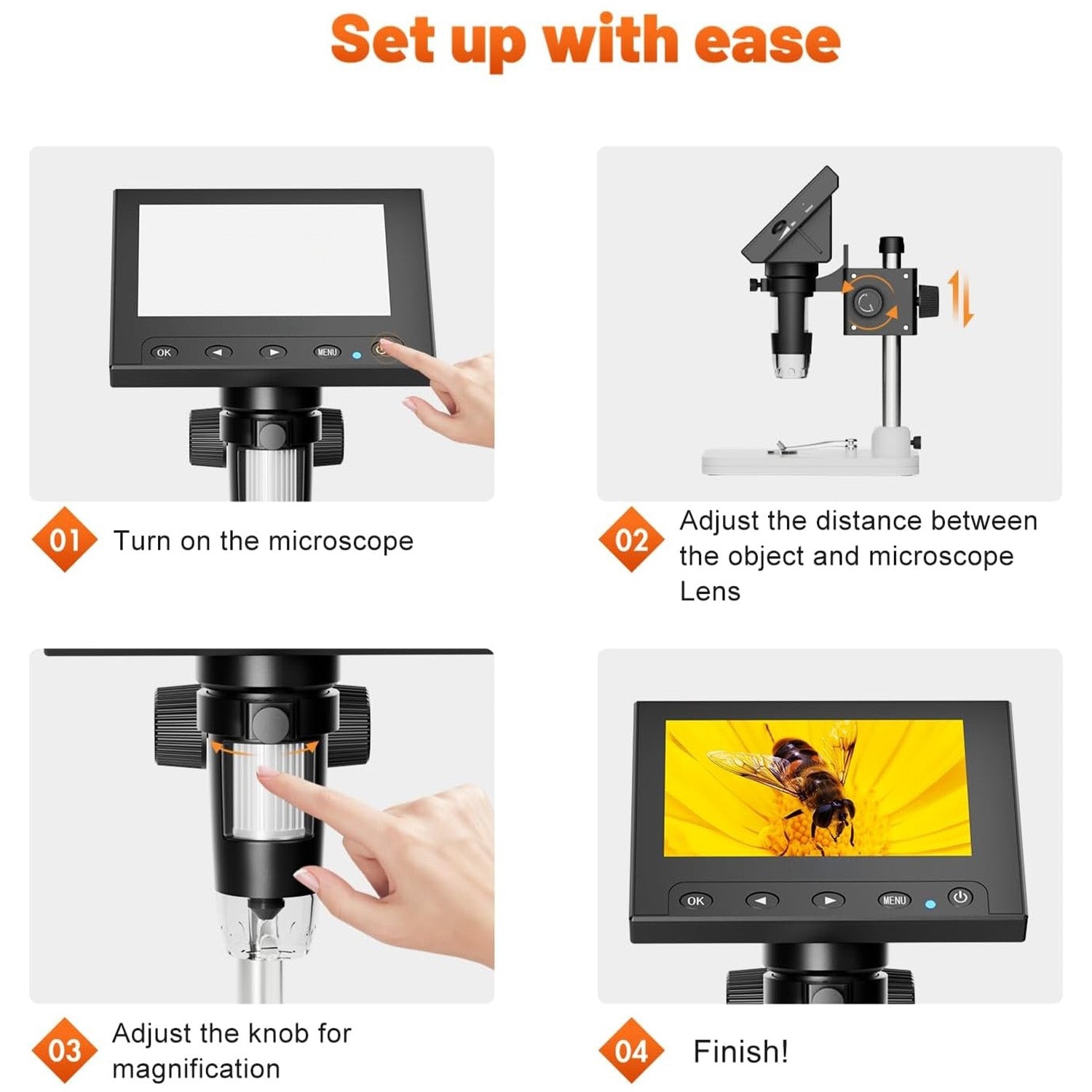 🔍 1000X Digital Coin Microscope with 4.3
