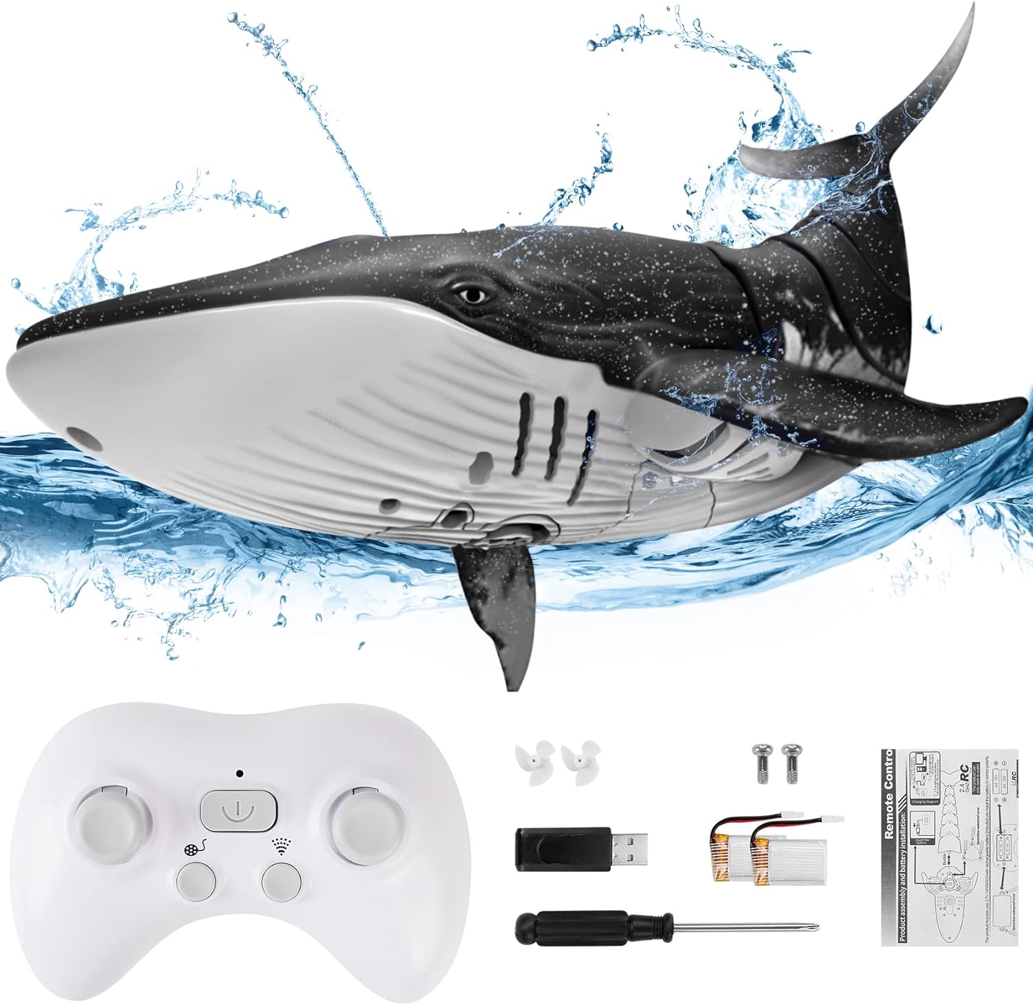 Upgraded RC Whale Shark Pool Toy ✨ 2x Battery Life & Crash-Proof Design 💦 Waterproof Remote Control Boat for Kids 6-12 🌟 Summer Splash Fun! 🔥 #PoolToys #TikTokMadeMeBuyIt