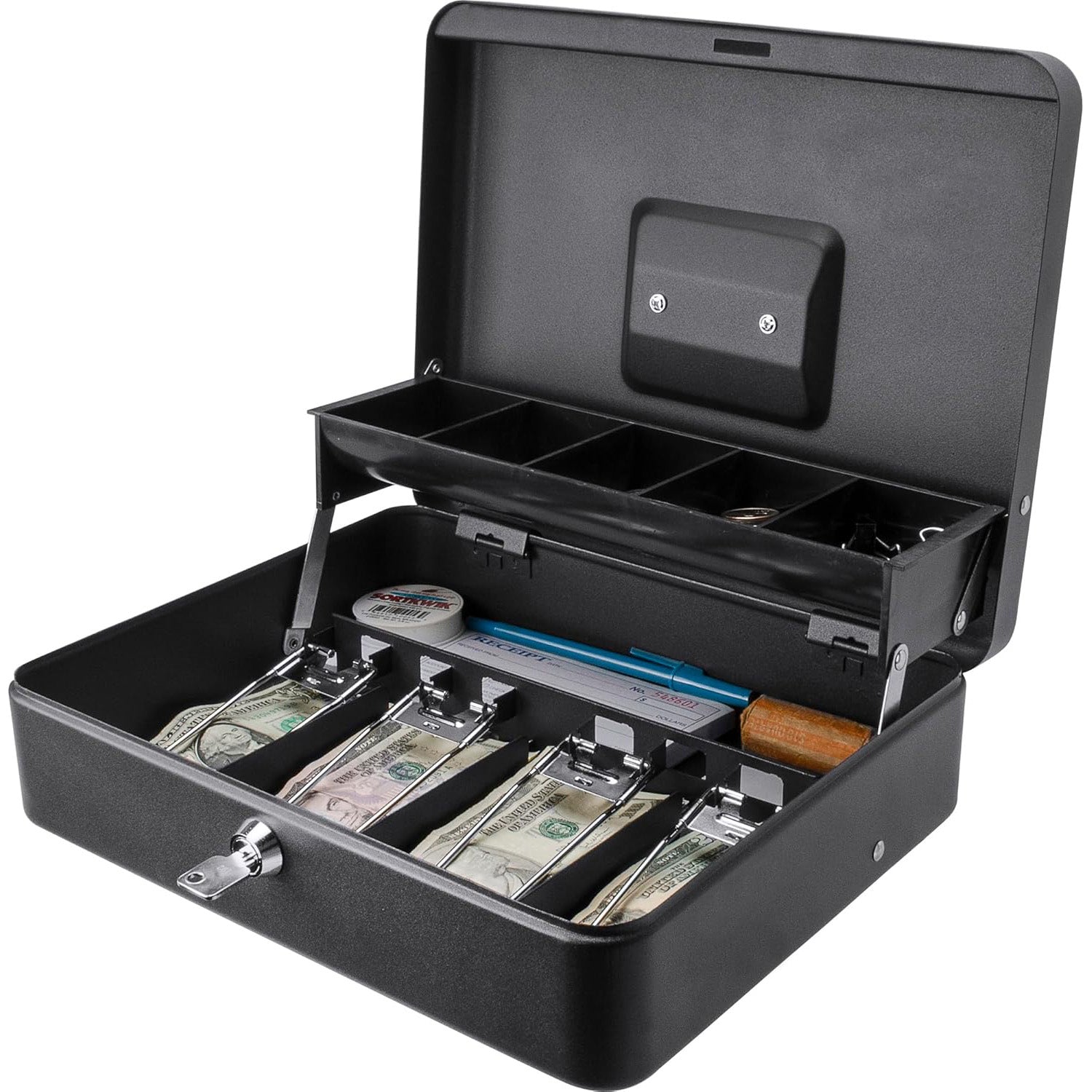 🔒🔥 Heavy-Duty Metal Cash Lock Box with Anti-Theft Design | 12