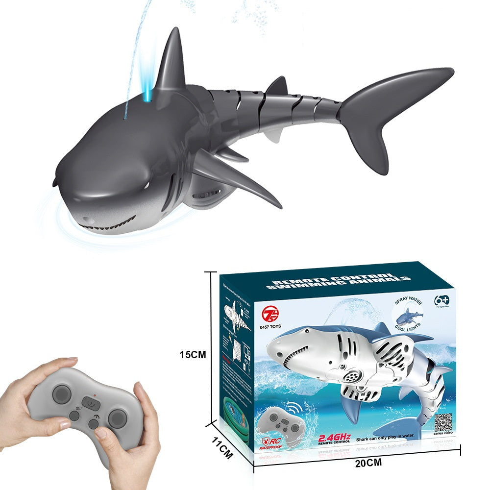 RC Shark Toy with Water Spray & LED Lights ✨ 2.4G Realistic Swim for Pools 💦 1:18 Scale + Crash-Proof Fun 🌟 Best Gift for Kids 4-9 🔥 #PoolToys #TikTokMadeMeBuyIt