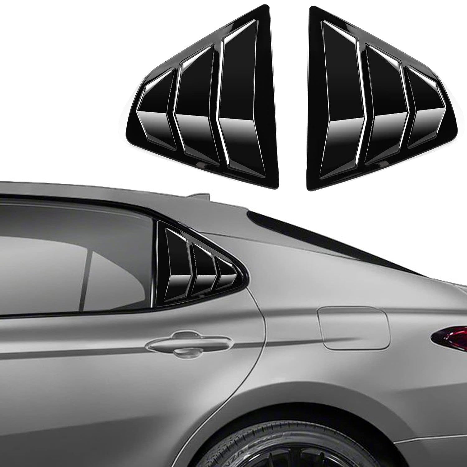 🔥🚗 Rear Window Louvers for Toyota Camry 2018-2024 | 2PC Sporty Set⚡ABS Air Vent Covers⚡【Side Scoop Kit】Exterior Trim Blinds & Shades - No-Drill 5-Min Install