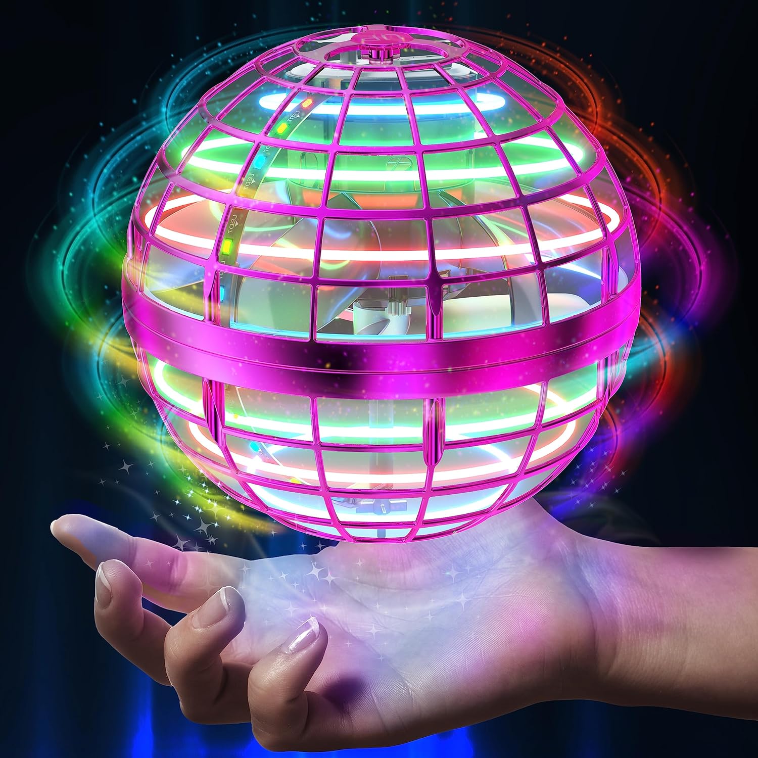 Galaxy Hover Ball Toy ✨ Auto-Float & LED Night Glow 💥 Gesture-Control Flying Orb for Outdoor Fun 🌟 Crash-Proof Gift for Kids 6-12 🔥 #OutdoorToys #TikTokMadeMeBuyIt