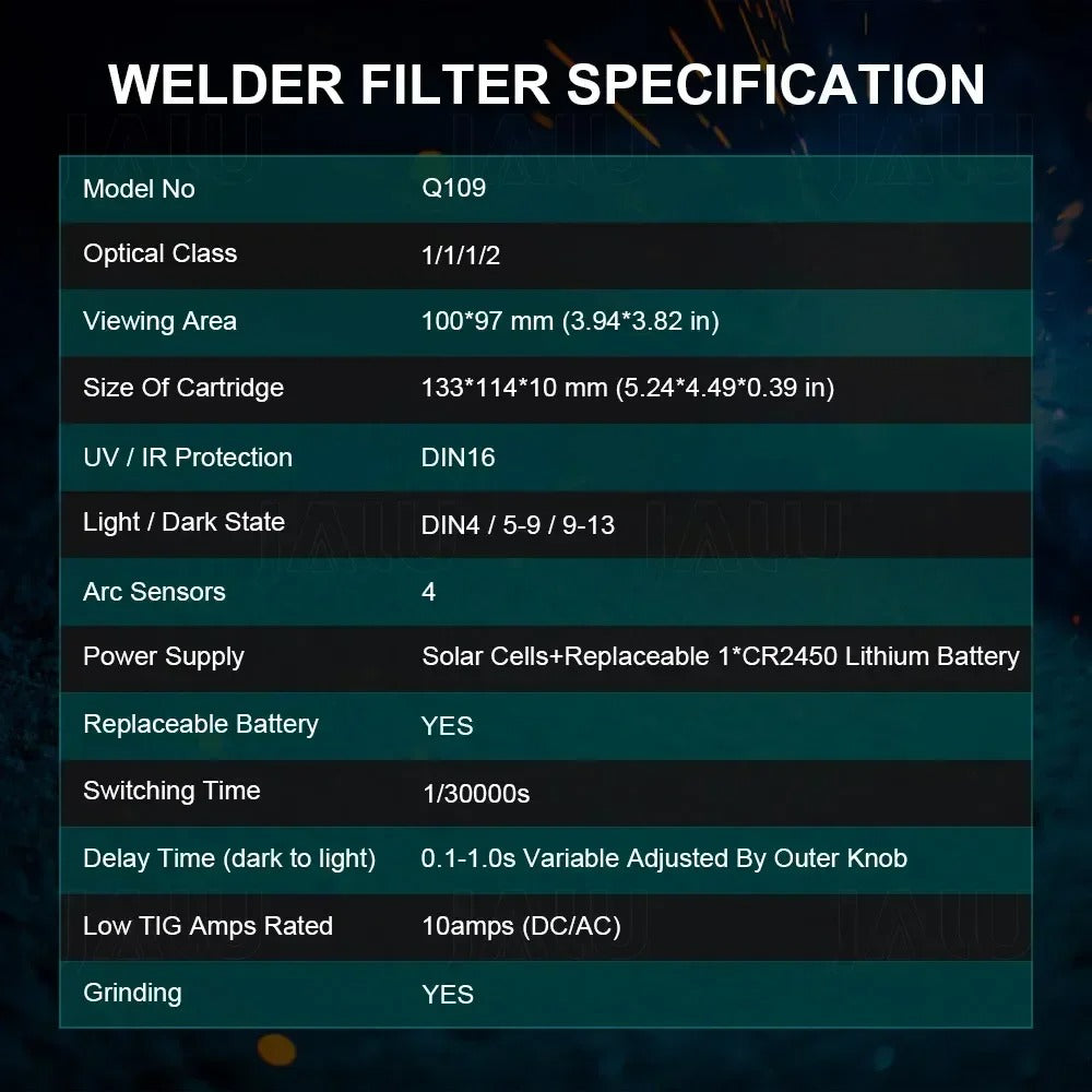 🔥 Auto Darkening Welding Helmet with 100x97mm XL View | 0.04s Reaction⚡4 Sensor True Color🌟【Pro Welder Edition】DIN4-13 Optical for Metal/Car Repair - 360° Comfort Headgear